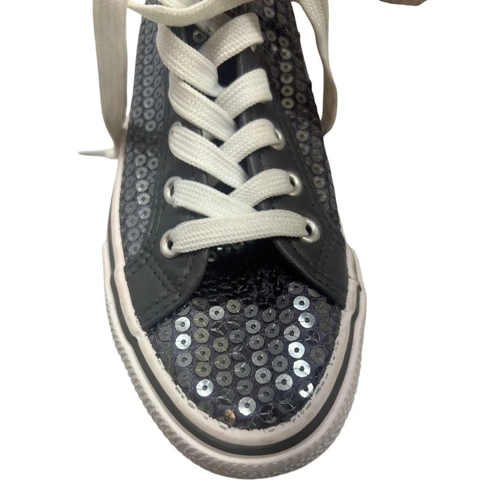 Balera Women's High‎ Top Sneakers Black Sequin Lace Up Dance Hip Hop Size 5